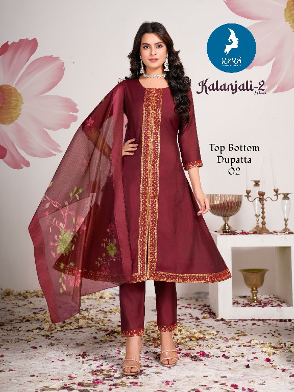 Kaya Kalanjali Vol-2 Wholesale 3 Piece A-Line Cut Readymade Suits