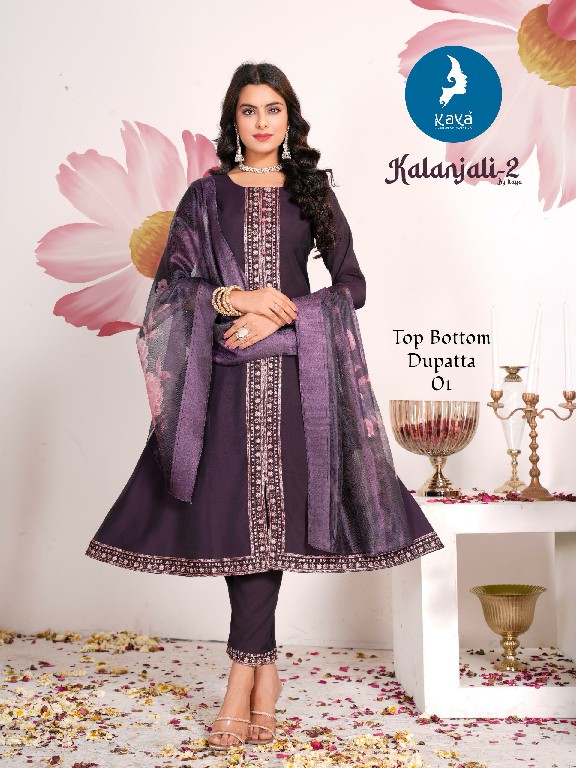 Kaya Kalanjali Vol-2 Wholesale 3 Piece A-Line Cut Readymade Suits