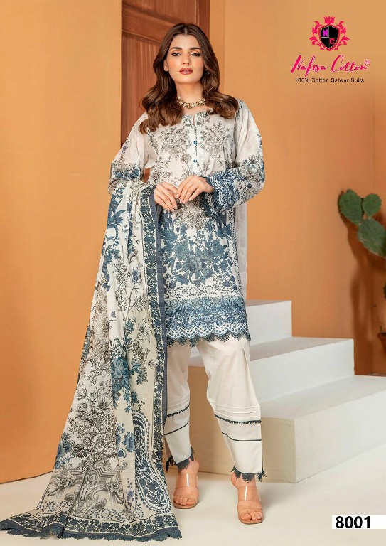 NAFISA COTTON ESRA KARACHI SUITS VOL 8 PAKISTANI CASUAL WEAR UNSTITCH SALAWAR KAMEEZ
