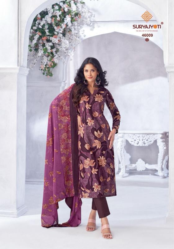 naishaa vol 46 by suryajyoti jam satin print casual suit for ladies