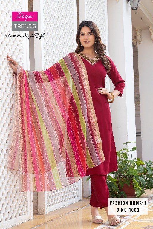 fashion roma 1 by diya trends readymade plus size elegant style suit for ladies