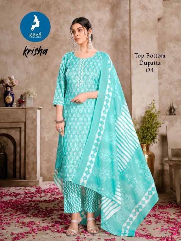 Kaya Krisha Wholesale Cotton Print Top With Pant And Dupatta