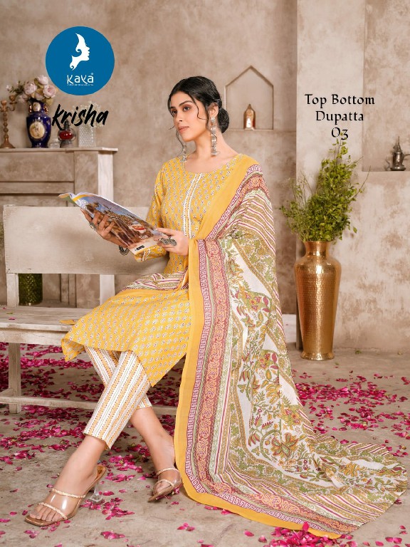 Kaya Krisha Wholesale Cotton Print Top With Pant And Dupatta