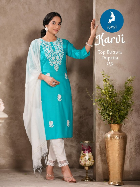 Kaya Karvi Wholesale Rayon Slub Fabrics Readymade Indian Salwar Suits