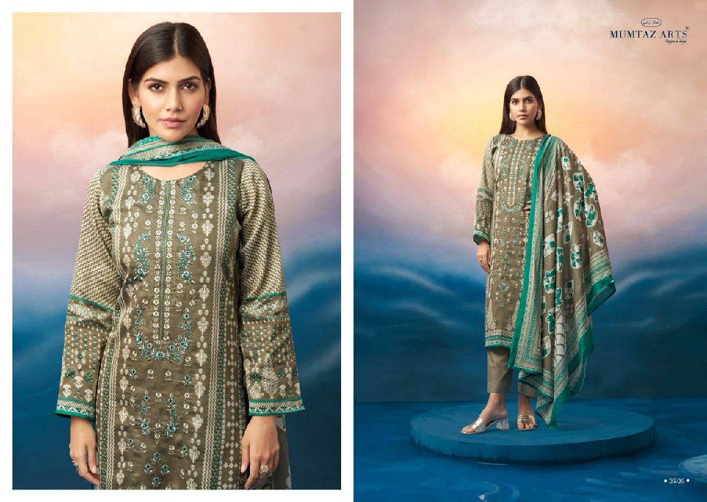 Mumtaz Arts Noor E Jahan Wholesale Pure Jam Satin With Embroidery Dress Material