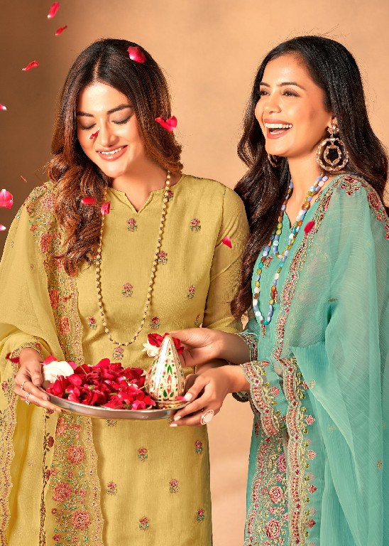 Bela Fashion Kristal Wholesale Crystal Chiffon Straight Salwar Suits