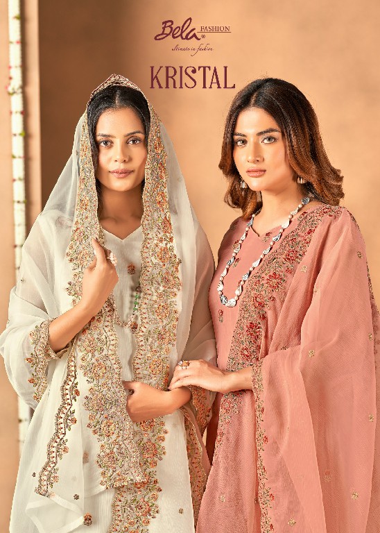 Bela Fashion Kristal Wholesale Crystal Chiffon Straight Salwar Suits