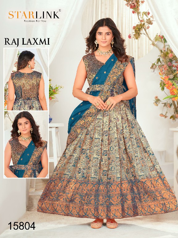 Starlink Raj Laxmi Wholesale Readymade Weaving Gown With Dupatta