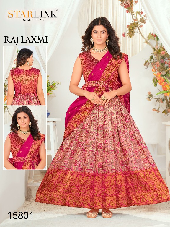 Starlink Raj Laxmi Wholesale Readymade Weaving Gown With Dupatta