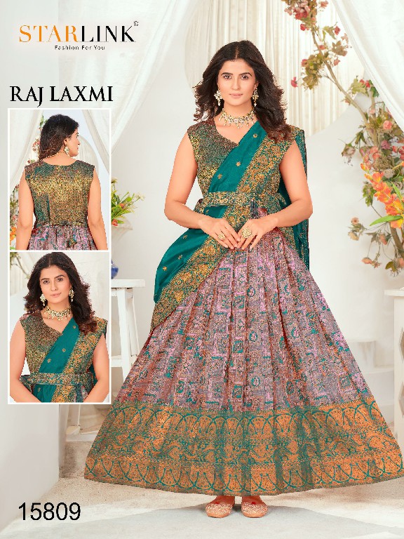 Starlink Raj Laxmi Wholesale Readymade Weaving Gown With Dupatta