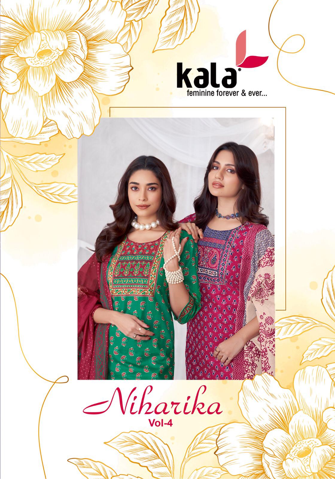 Kala By Tarika Creation Niharika Vol-4 Wholesale Heavy Cotton Printed Dress Material