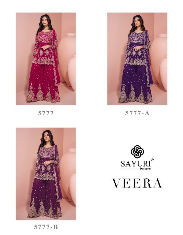 sayuri designer veera fully stitch georgette traditional plazzo suit for festivals