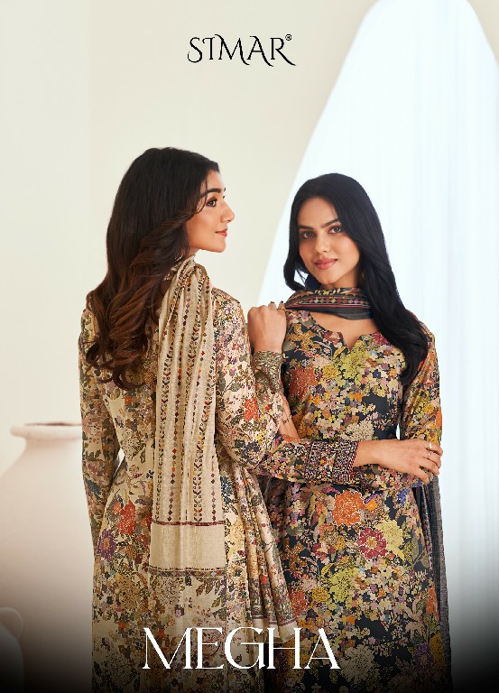 Glossy Simar Megha Wholesale Model Muslin With Handwork Salwar Suits