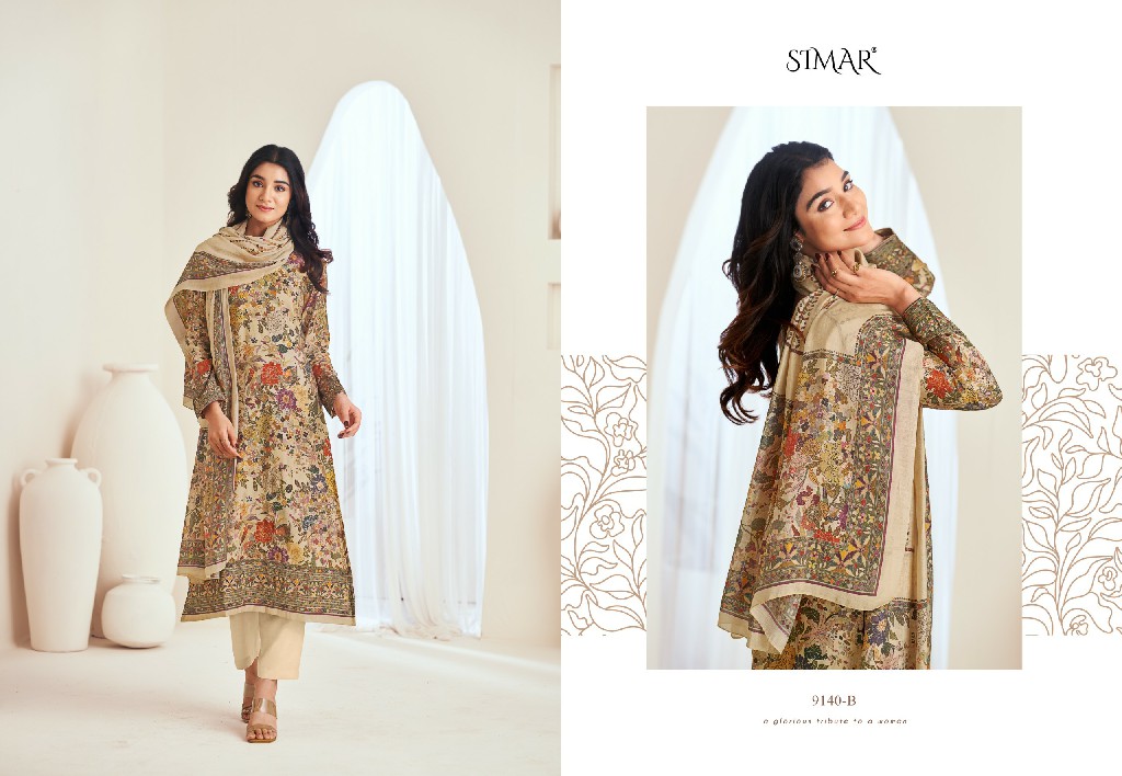 Glossy Simar Megha Wholesale Model Muslin With Handwork Salwar Suits