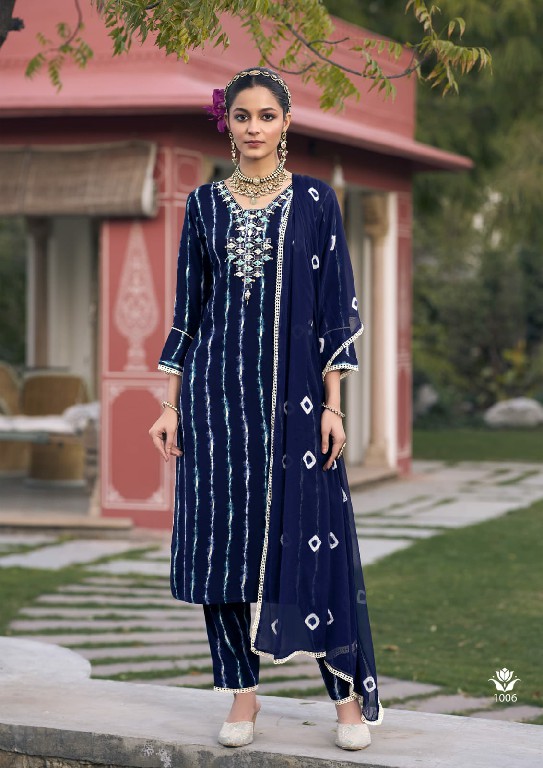 Karissa Lizaa Wholesale Pure Reyon Kurti With Pant And Dupatta