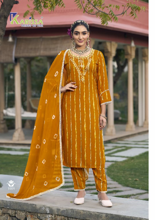 Karissa Lizaa Wholesale Pure Reyon Kurti With Pant And Dupatta