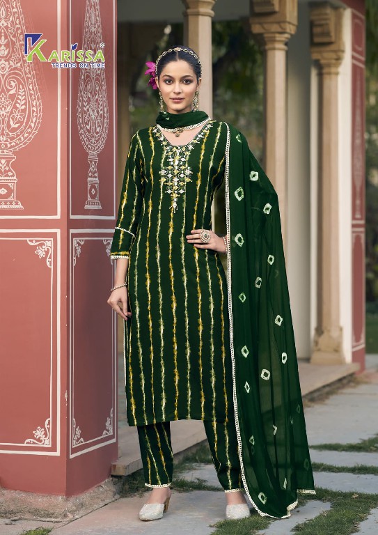 Karissa Lizaa Wholesale Pure Reyon Kurti With Pant And Dupatta