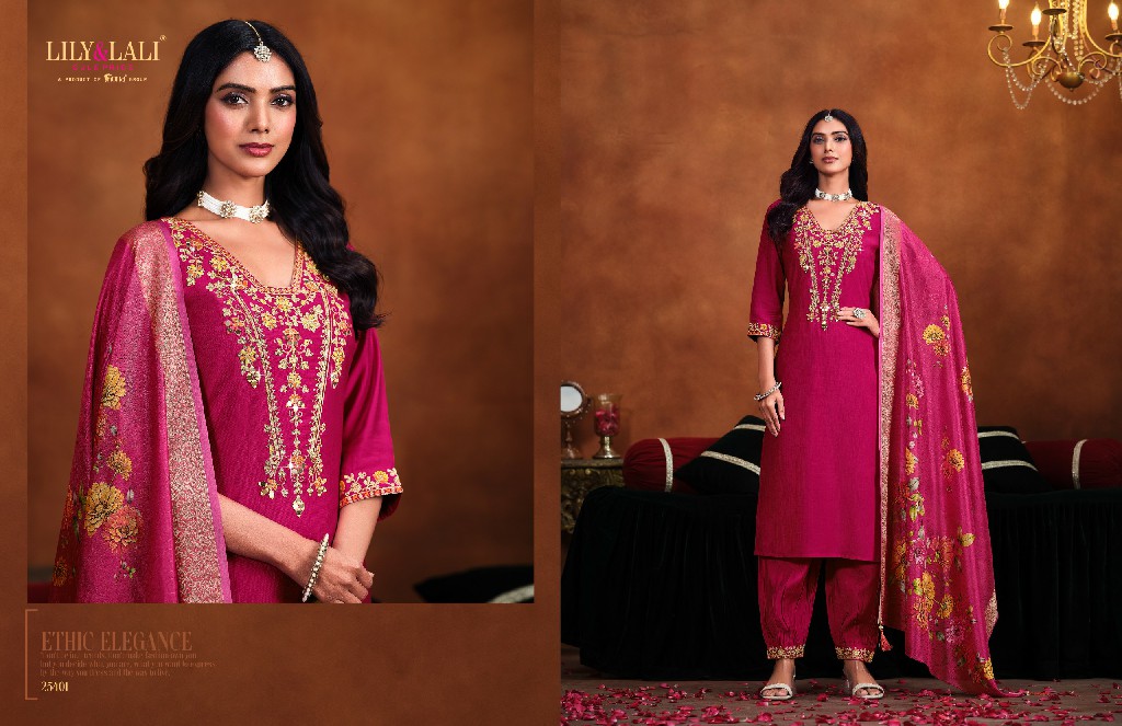 Lily And Lali Mirror Wholesale Mirror Work On Viscose Fabrics 3 Piece Collection