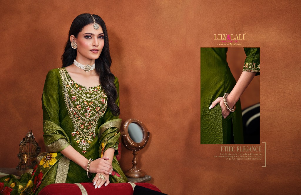 Lily And Lali Mirror Wholesale Mirror Work On Viscose Fabrics 3 Piece Collection