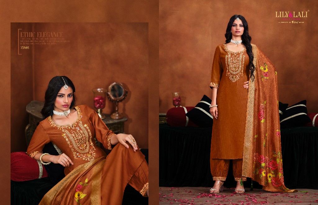 Lily And Lali Mirror Wholesale Mirror Work On Viscose Fabrics 3 Piece Collection