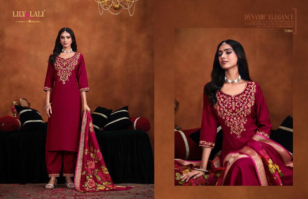 Lily And Lali Mirror Wholesale Mirror Work On Viscose Fabrics 3 Piece Collection
