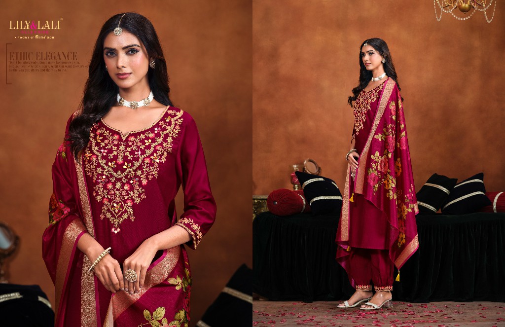 Lily And Lali Mirror Wholesale Mirror Work On Viscose Fabrics 3 Piece Collection