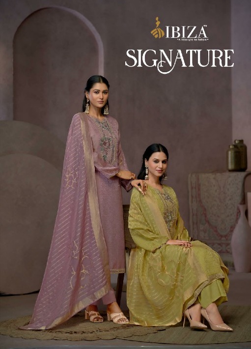 Ibiza Signature Wholesale Pure Satin Silk Jacquard Straight Salwar Kameez