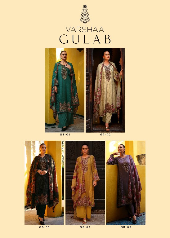 Varshaa Gulab Wholesale Viscose Muslin With Handwork Salwar Suits