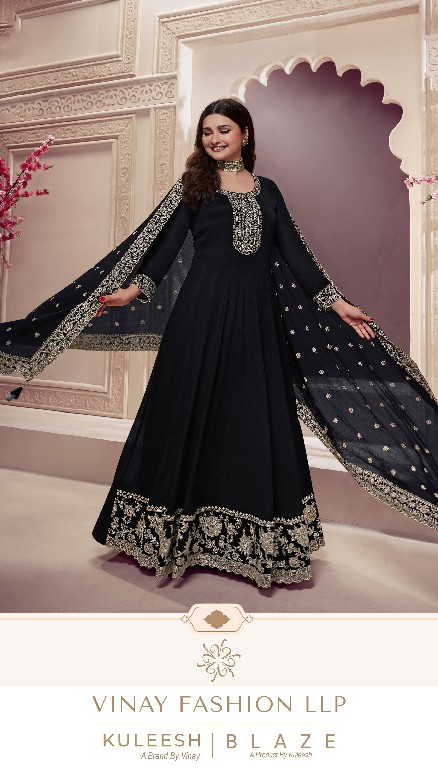 Vinay Kuleesh Blaze Wholesale Thread Embroidered Chinon Designer Salwar Suits