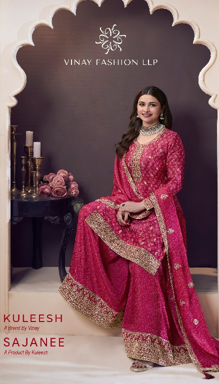 Vinay Kuleesh Sajanee Wholesale Embroidered Chinon Party Wear Suits