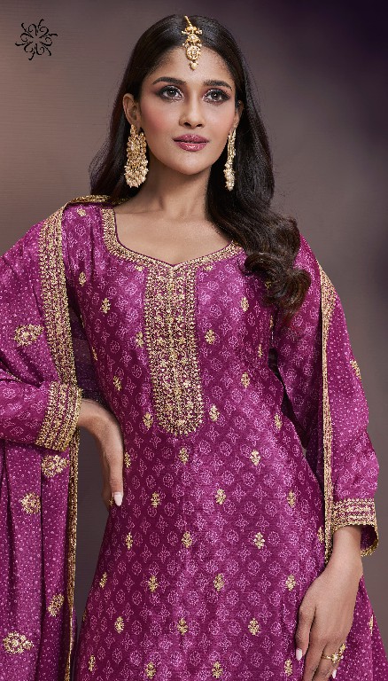 Vinay Kuleesh Sajanee Wholesale Embroidered Chinon Party Wear Suits