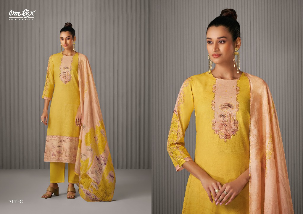 Omtex Rishima Wholesale Lawn Cotton With Embroidery Salwar Suits