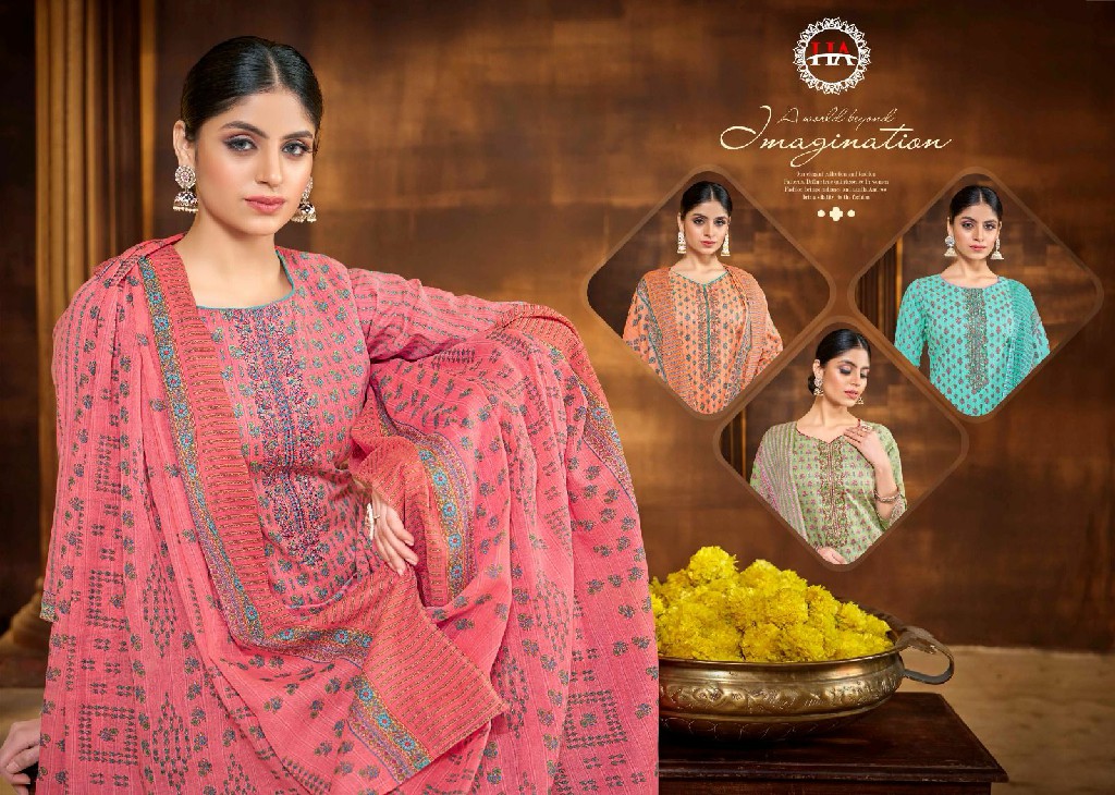 Harshit Lilly Wholesale Pure Cotton With Embroidery Work Dress Material
