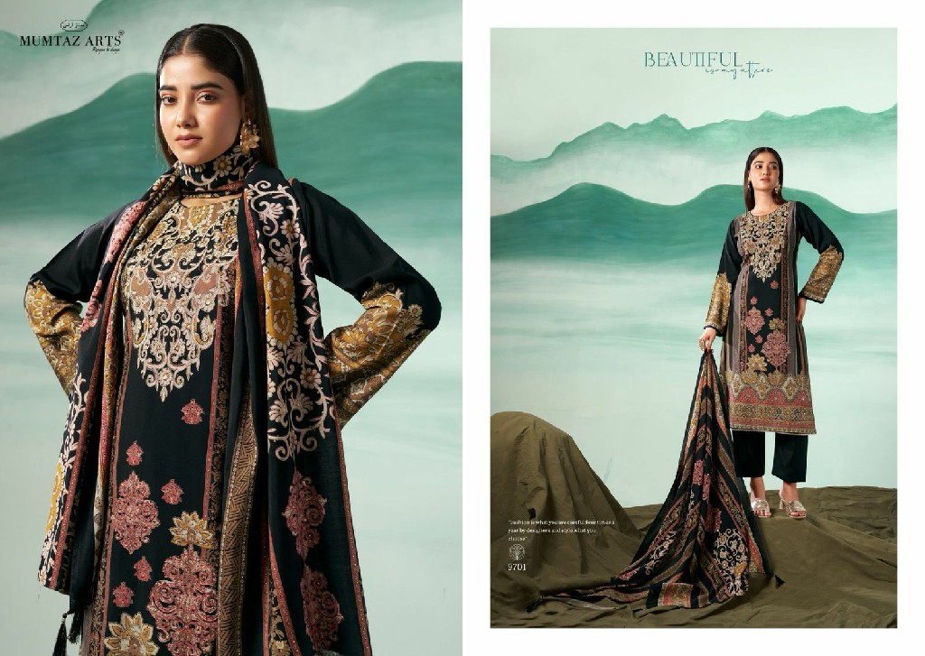 Mumtaz Arts Mizaaz Wholesale Pure Viscose Muslin With Work Dress Material