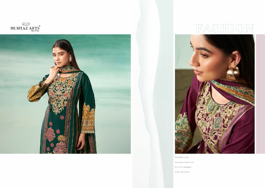 Mumtaz Arts Mizaaz Wholesale Pure Viscose Muslin With Work Dress Material