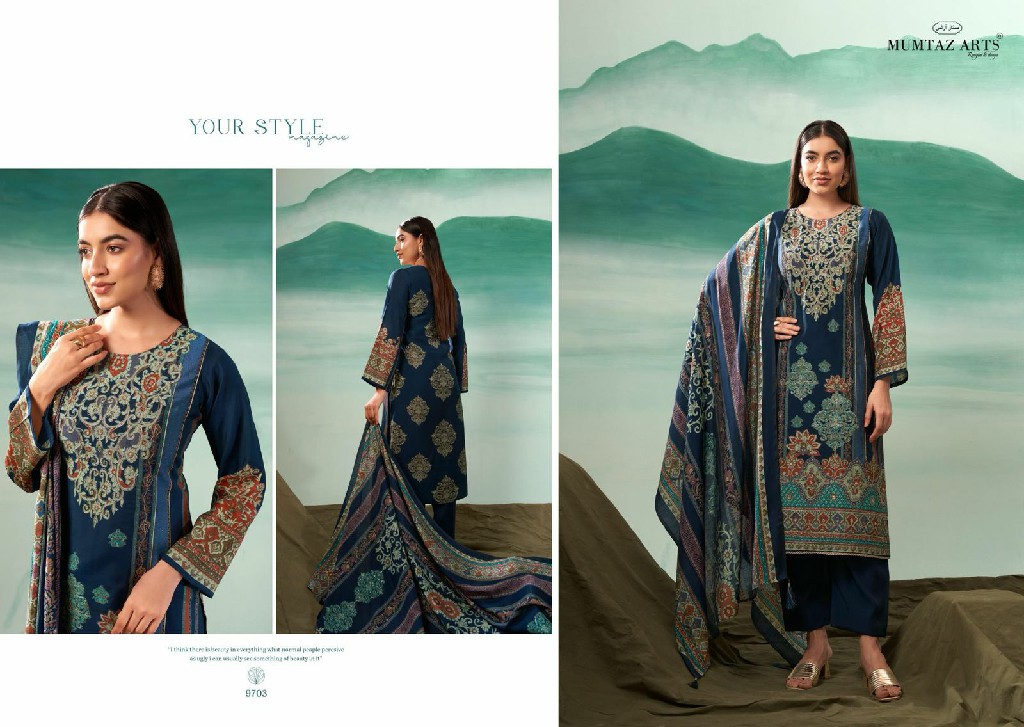 Mumtaz Arts Mizaaz Wholesale Pure Viscose Muslin With Work Dress Material