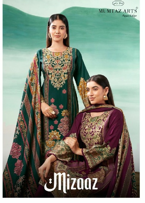 Mumtaz Arts Mizaaz Wholesale Pure Viscose Muslin With Work Dress Material
