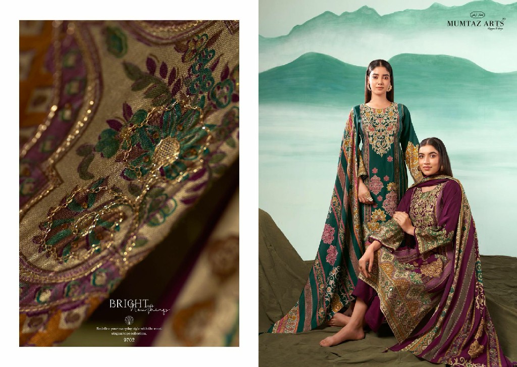Mumtaz Arts Mizaaz Wholesale Pure Viscose Muslin With Work Dress Material