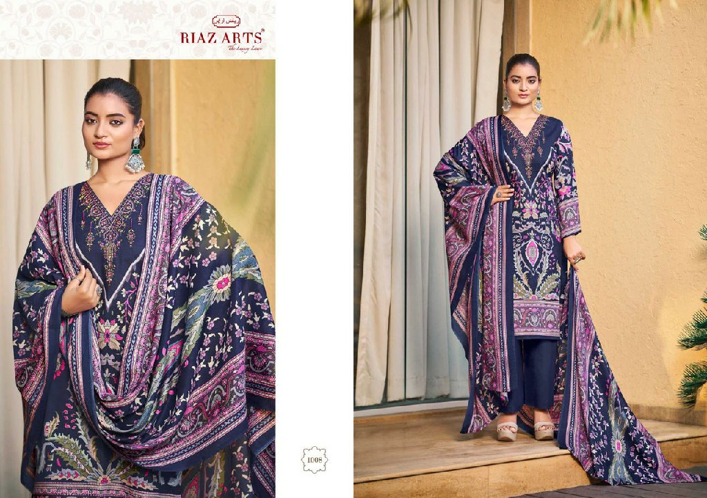 Riaz Arts Ombre Wholesale Pure Karachi Lawn With Work Dress Material