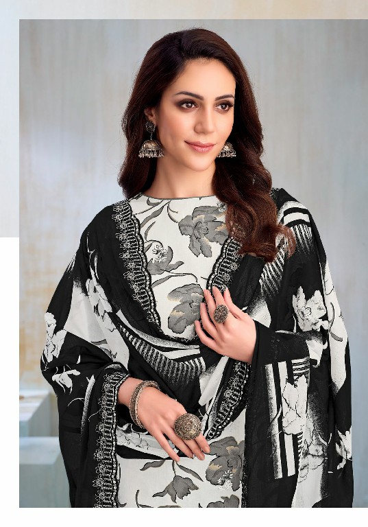 Alok Black Berry Wholesale Pure Cambric Cotton With Work Dress Material