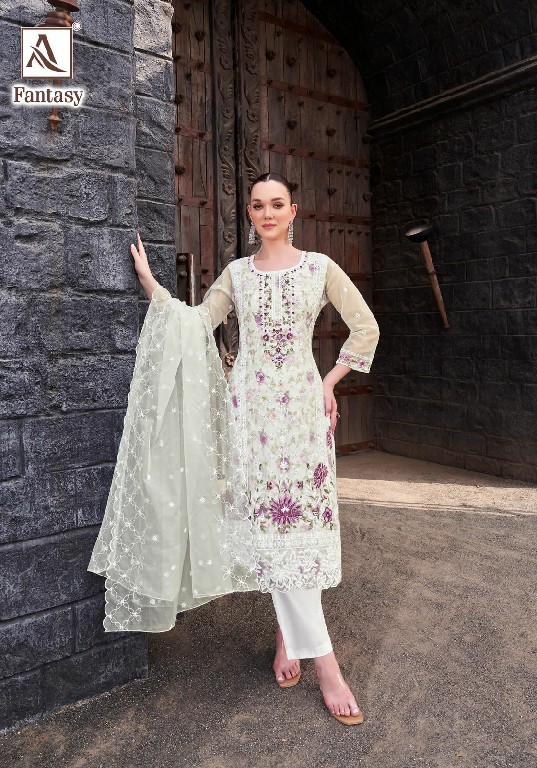 Alok Fantasy Wholesale Pure Organza With Embroidery Dress Material