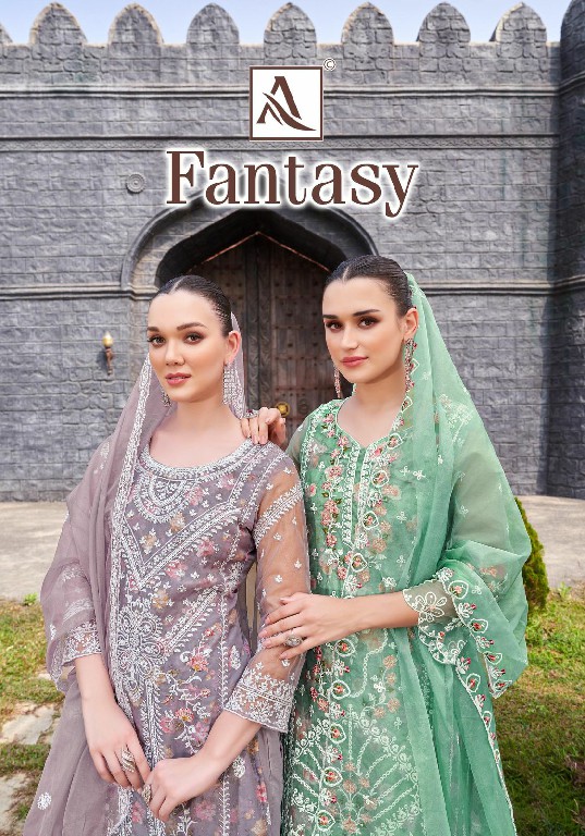 Alok Fantasy Wholesale Pure Organza With Embroidery Dress Material