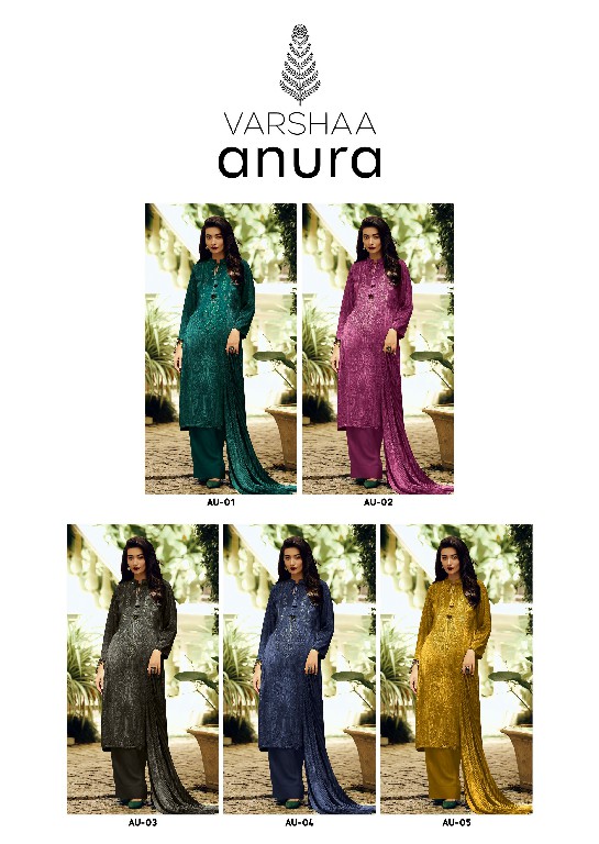 Varshaa Anura Wholesale Raw Silk With Handwork Salwar Suits