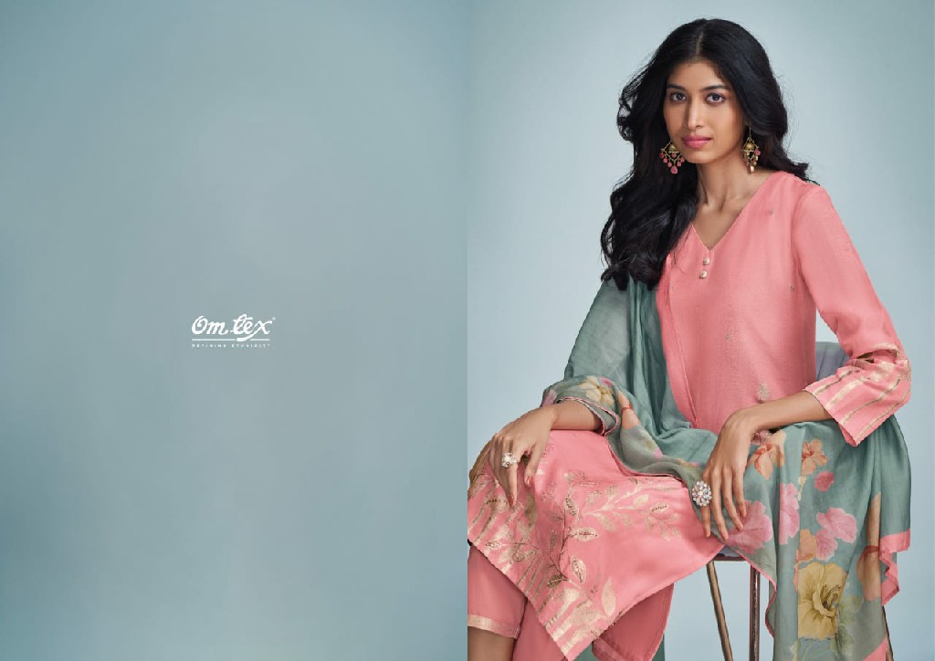 Omtex Mismee Wholesale Pure Linen Jacquard With Hand Work Salwar Suits
