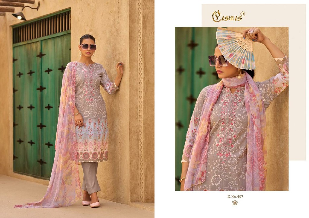 Cosmos Elaf Lawn Vol-1 Wholesale Lawn Cotton With Work Dress Material