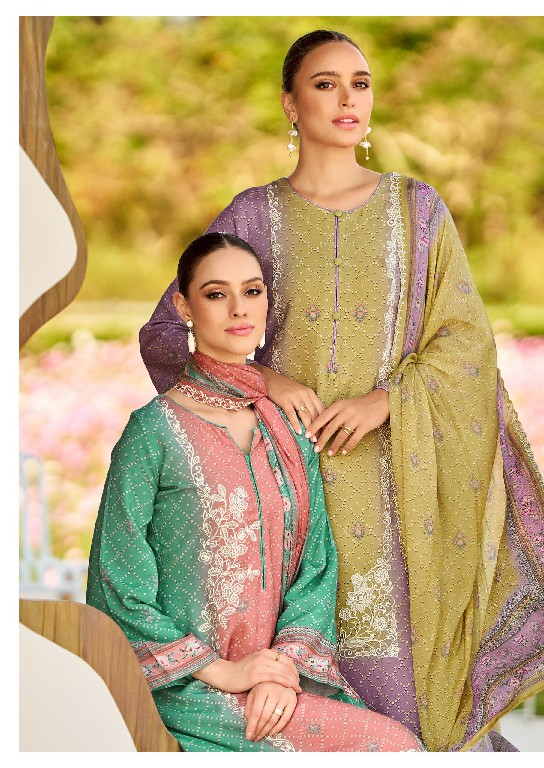 The Hermitage Shop Bandhej Wholesale Pure Jaam Satin With Work Dress Material