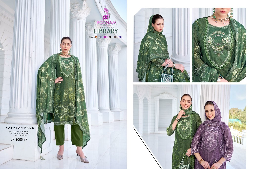 Poonam Library Wholesale Soft Poli Crepe Readymade 3 Piece Suits