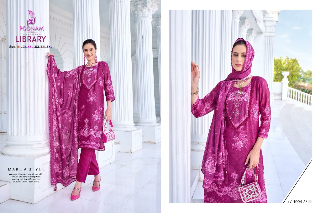 Poonam Library Wholesale Soft Poli Crepe Readymade 3 Piece Suits