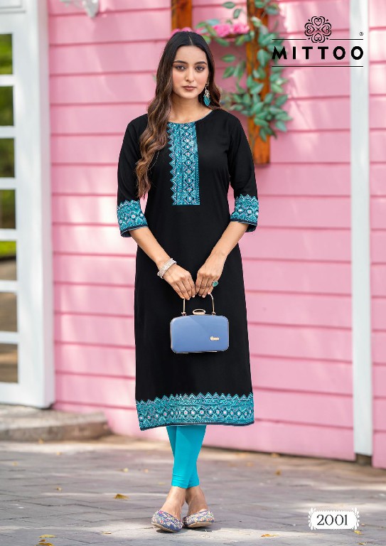 Mittoo Siyaa Wholesale Viscose Weaving With Handwork Long Kurtis