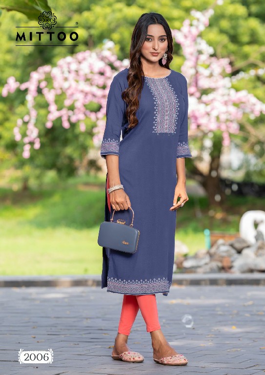 Mittoo Siyaa Wholesale Viscose Weaving With Handwork Long Kurtis